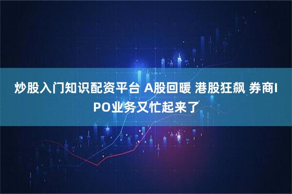 炒股入门知识配资平台 A股回暖 港股狂飙 券商IPO业务又忙起来了