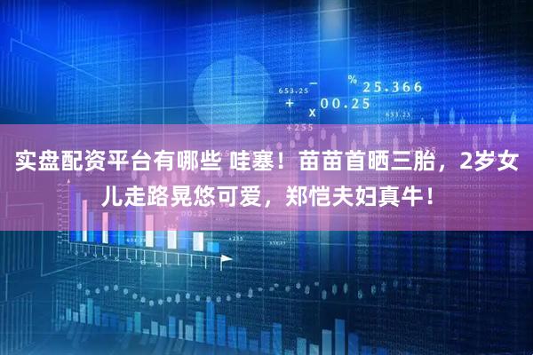 实盘配资平台有哪些 哇塞！苗苗首晒三胎，2岁女儿走路晃悠可爱，郑恺夫妇真牛！